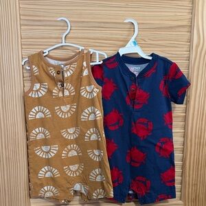 Carter's Brown and Blue Kids Rompers